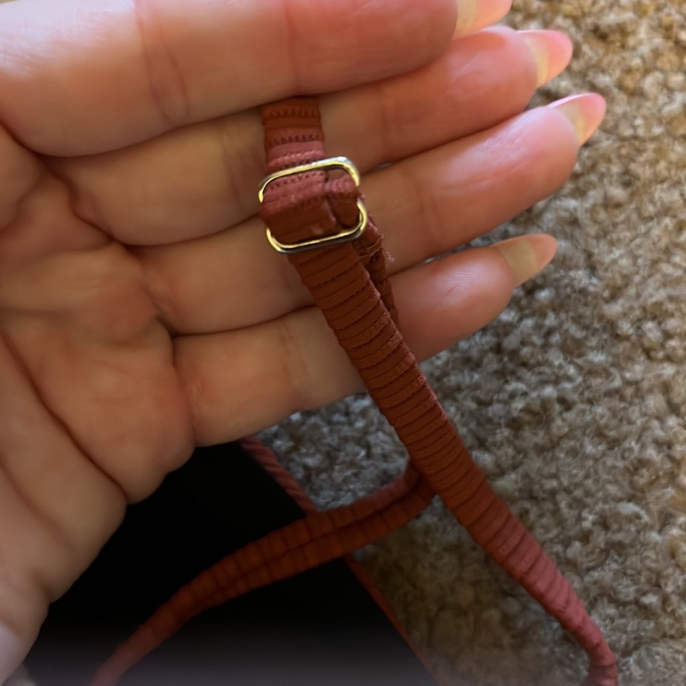 Brown Rust Color Ribbed Bikini Top - Picture 3 of 3